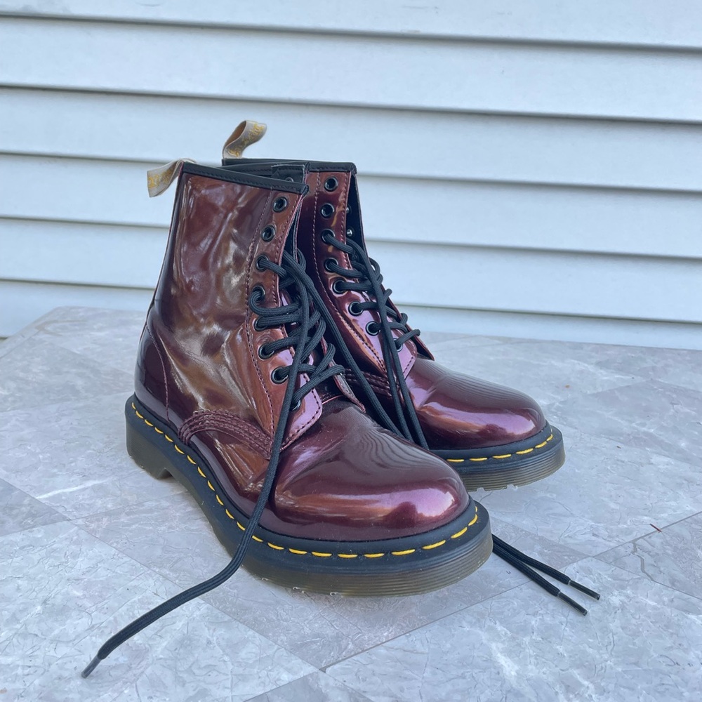 Vegan Red Leather Dr. Martens